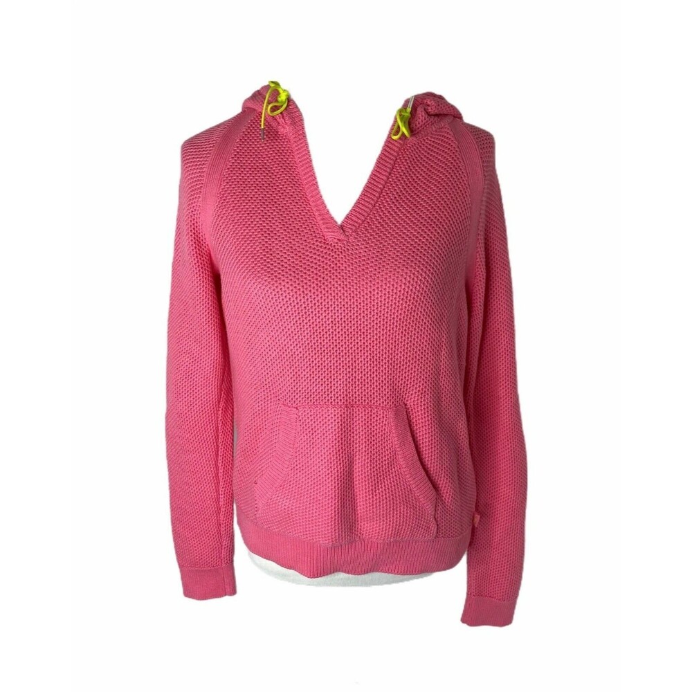 Lauren Ralph Lauren Women’s Hoodie Pink Active Open Knit V-Neck Size Medium